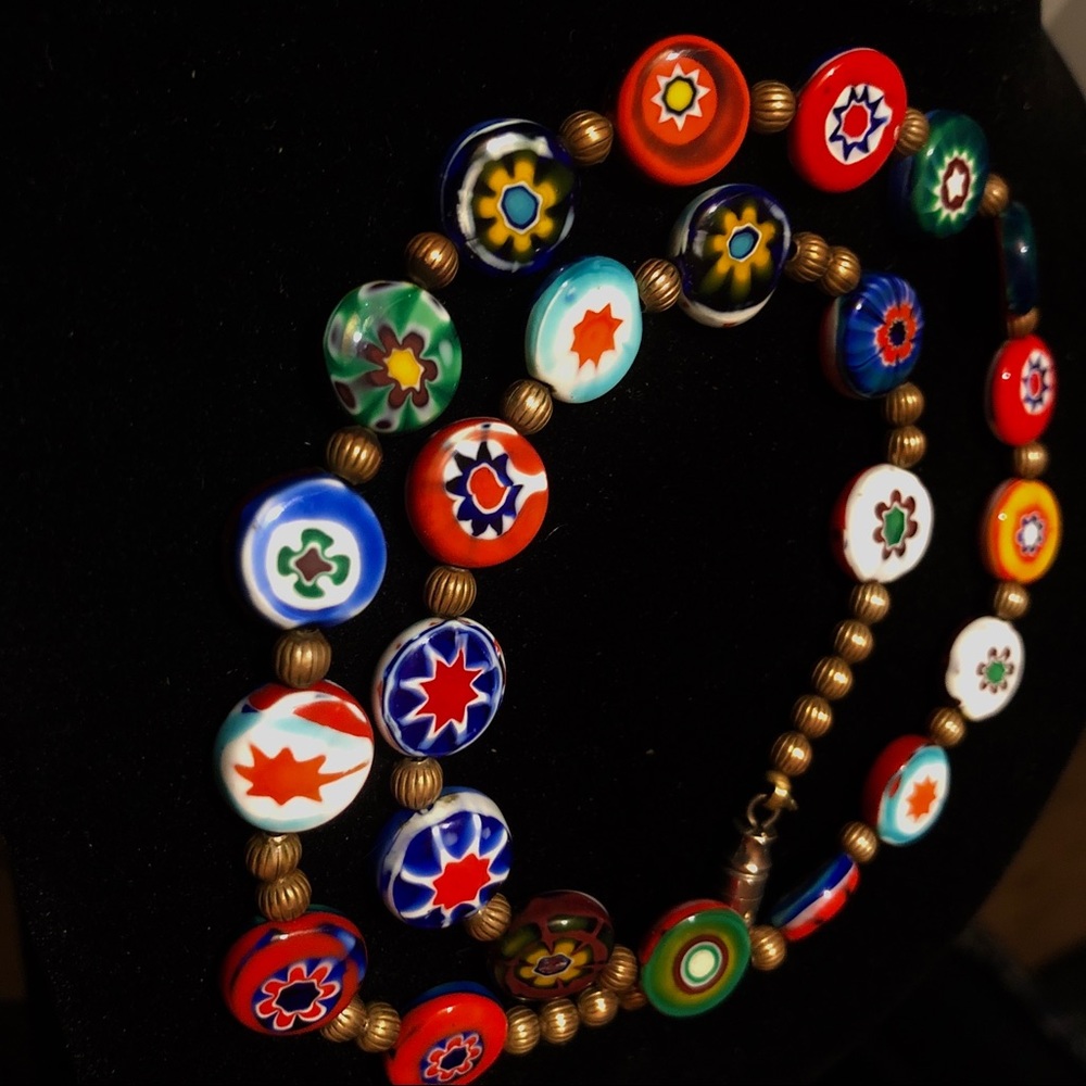Vintage Venetian Millefiori Coin Bead Choker - Picture 7 of 7